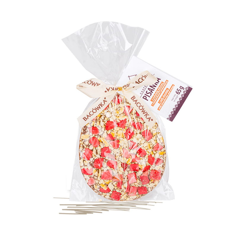 Oeuf de Pâques en chocolat au lait, fraises et orange 65 g