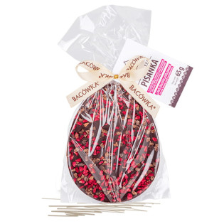 Oeuf de Pâques en chocolat noir et framboises 65g